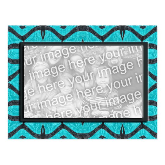 turquoise black photoframe postcard
