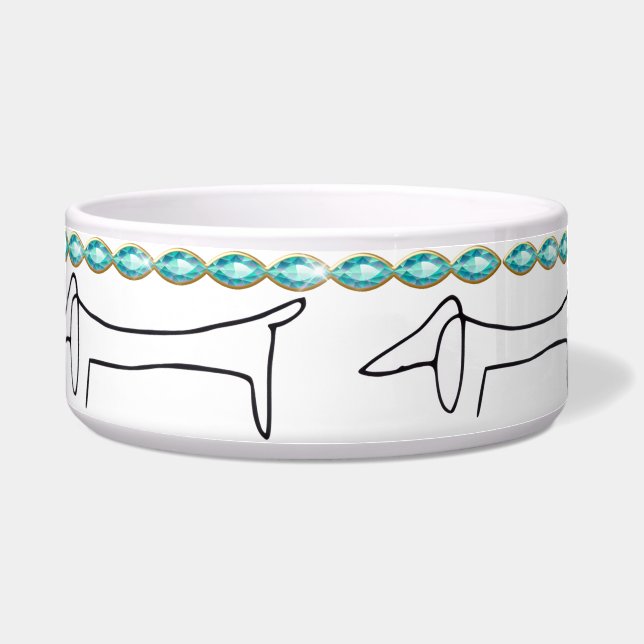 Turquoise Bling Dachshund Pet (Front)