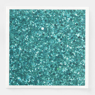 Turquoise Bling, sparkle and glitter Napkin