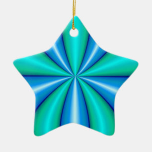 turquoise blue abstract art ceramic tree decoration