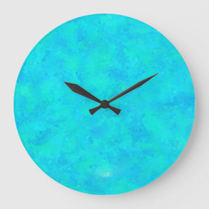 Turquoise Blue Abstract Pattern Large Clock