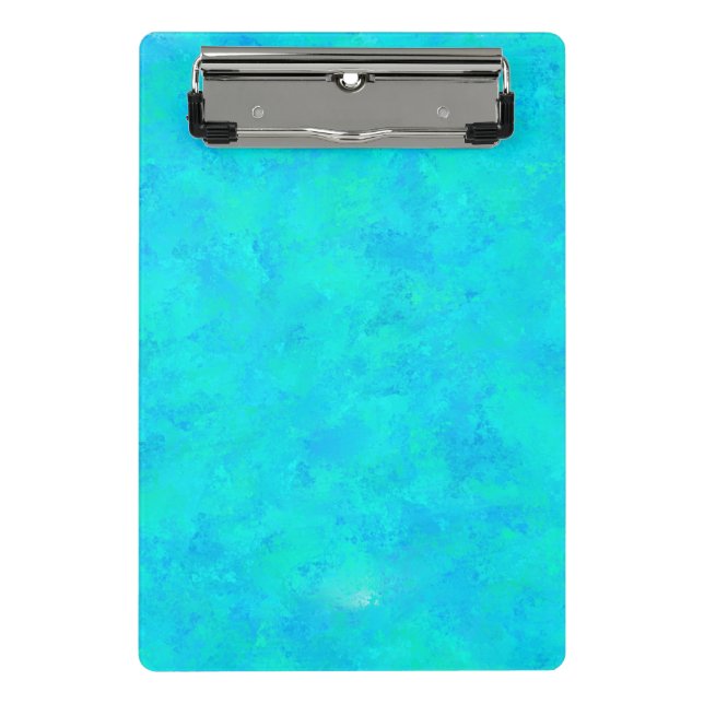 Turquoise Blue Abstract Pattern Mini Clipboard (Front)