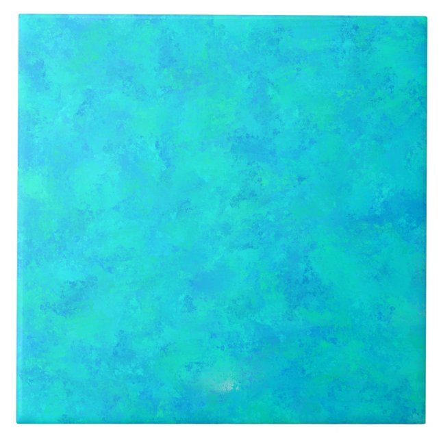 Turquoise Blue Abstract Pattern Tile (Front)