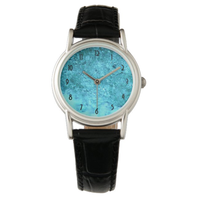 Turquoise Blue Abstract Texture Watch (Front)