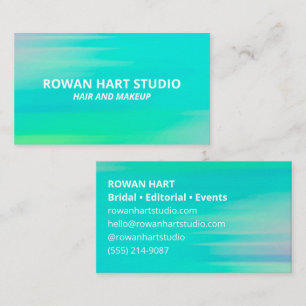 Turquoise Blue Abstract Watercolor Texture Beauty Business Card