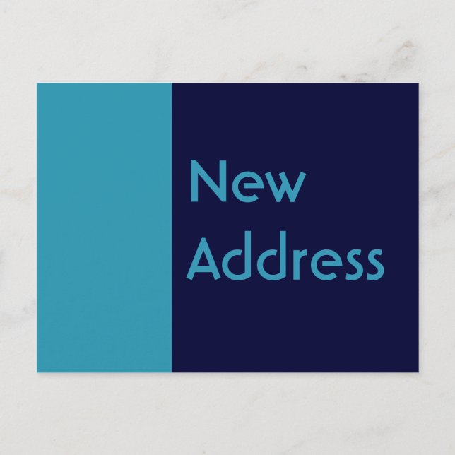turquoise blue Address Change Announcement Postcard (Front)