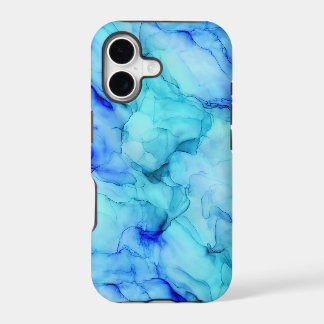 Turquoise Blue Alcohol Ink Marble