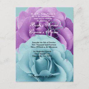 Turquoise Blue and Purple Rose Wedding Template 2
