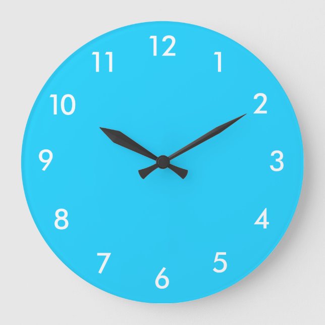 Turquoise Blue and White Large Clock (Front)