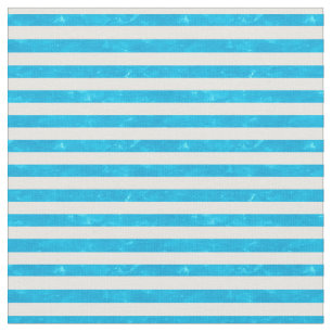 Turquoise Blue and White Stripes Fabric