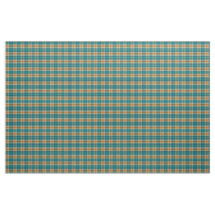 Turquoise Blue and Yellow Gold Tartan Plaid Fabric