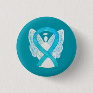 Turquoise Blue Angel Awareness Ribbon Pin