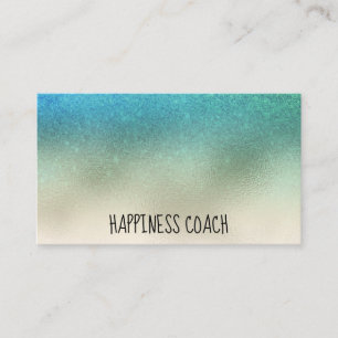 *~* TURQUOISE BLUE AQUA TEAL GOLD GLOW Glitter Business Card