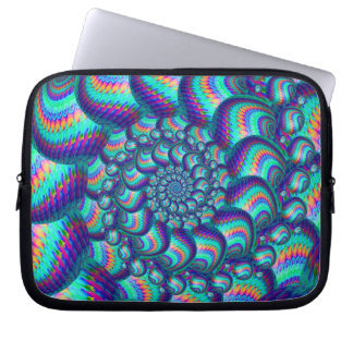 Turquoise Blue Balls Fractal Pattern Laptop Sleeve
