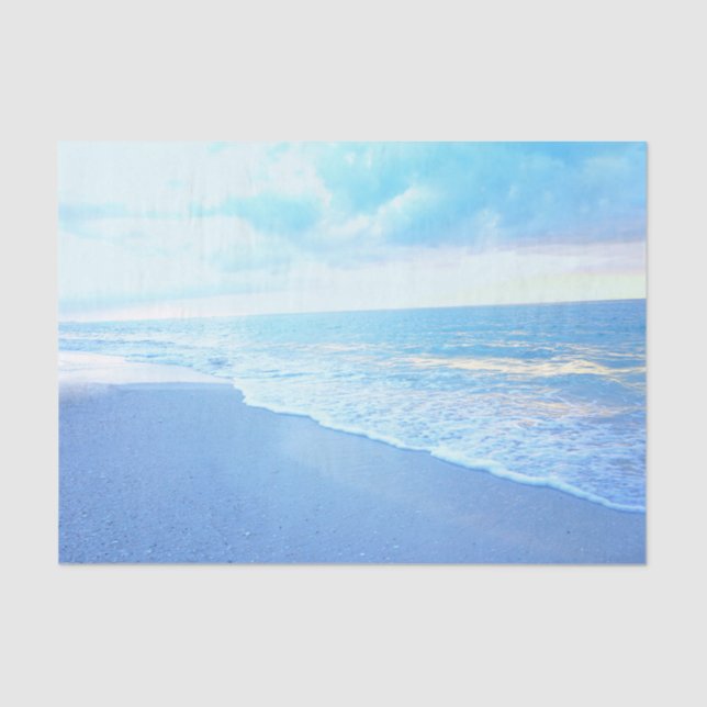 Turquoise Blue Beach Sunset Tissue Paper (Front)