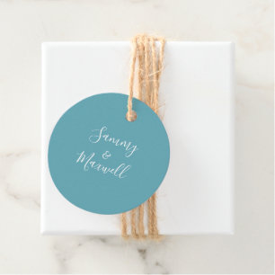 Turquoise Blue Beach Wedding Favour Tags