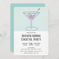 Turquoise Blue Block Housewarming Cocktail Party