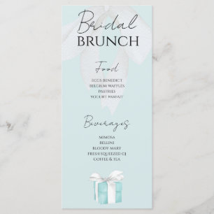 Turquoise Blue Bow Bridal Shower Menu