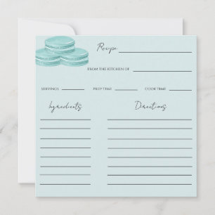 Turquoise Blue Bow Bridal Shower Recipe Card (2)