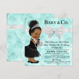 Turquoise Blue Breakfast Baby Shower Invitation