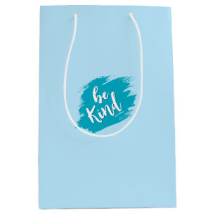 Turquoise Blue Brush Stroke Inspirational Gift Bag