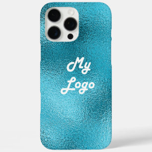 Turquoise blue business logo iPhone 16 pro max case