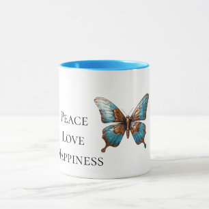 Turquoise Blue Butterflies Mug