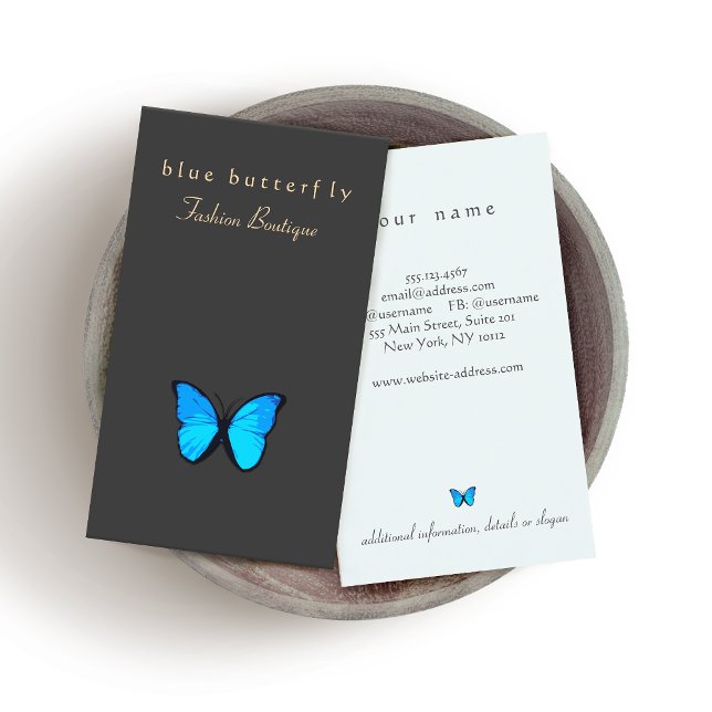 Turquoise Blue Butterfly Nature Business Card (Creator Uploaded)