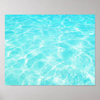 Turquoise Blue Carribean Ocean Water Beach Poster