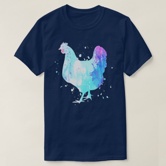 Turquoise Blue Chicken T-Shirt (Design Front)