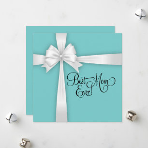 Turquoise Blue Classic Best Mum Ever Holiday Card