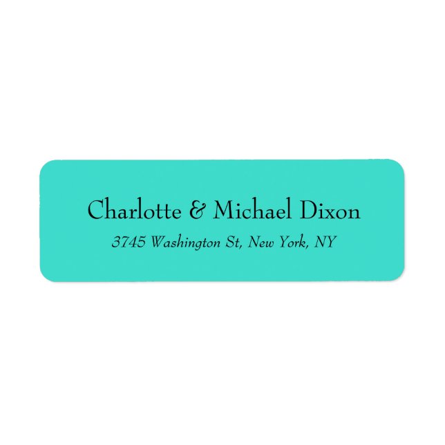 Turquoise Blue Classic Stylish Elegant Family Name (Front)