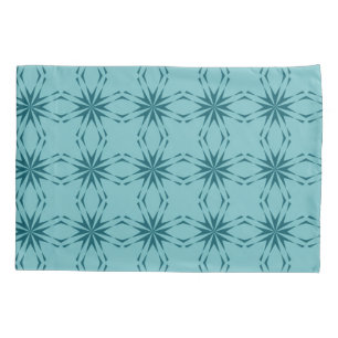 Turquoise blue, cool, trendy flower abstraction pillowcase