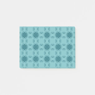 Turquoise blue, cool, trendy flower abstraction post-it notes