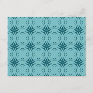 Turquoise blue, cool, trendy flower abstraction postcard