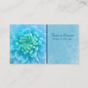 Turquoise Blue Dahlia Flower in Watercolor Business Card