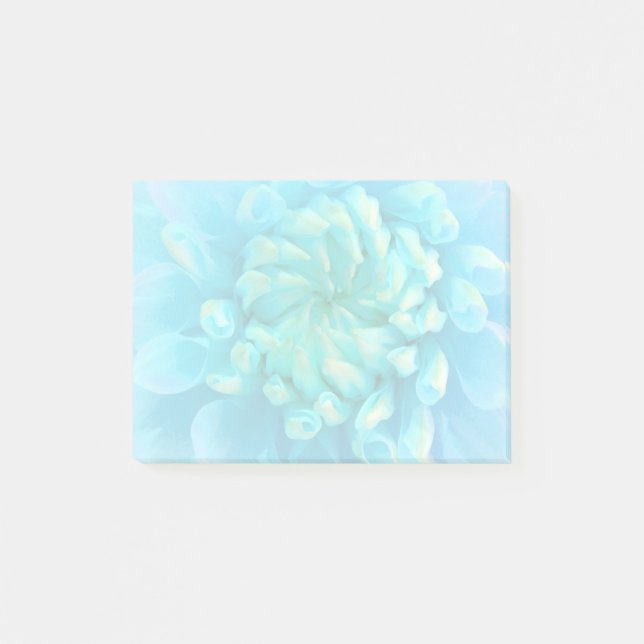 Turquoise Blue Dahlia Flower in Watercolor Post-it Notes (Front)