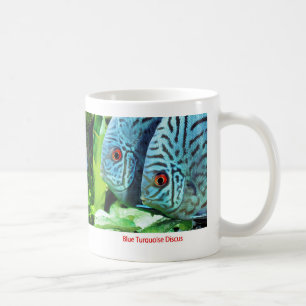 Turquoise Blue Discus fish Coffee Mug