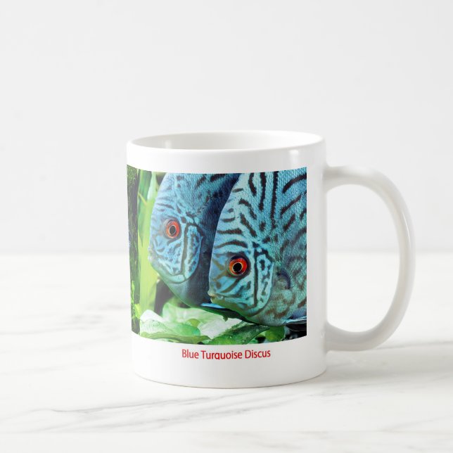 Turquoise Blue Discus fish Coffee Mug (Right)