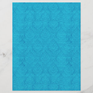 Turquoise Blue Embossed Look Wedding Damask DIY V1