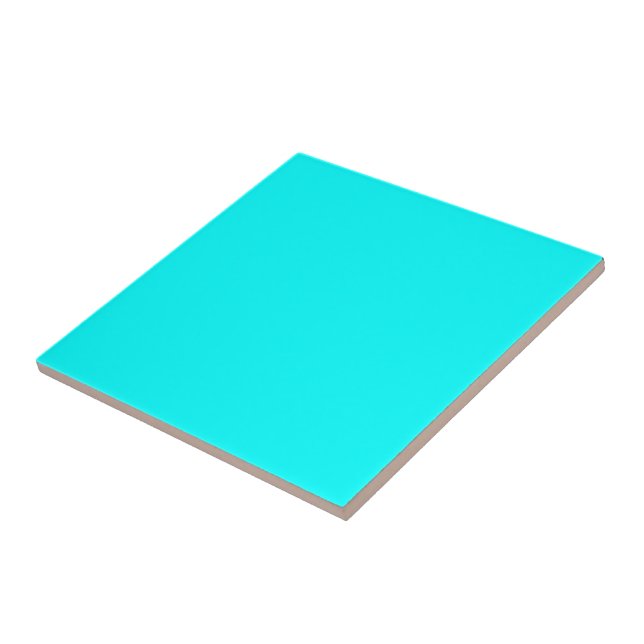 Turquoise Blue Fashionable Solid Colour Background Tile (Side)