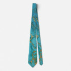 Turquoise blue Faux Gold Foil Marble Stone Rock