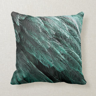 Turquoise blue feather caps cushion