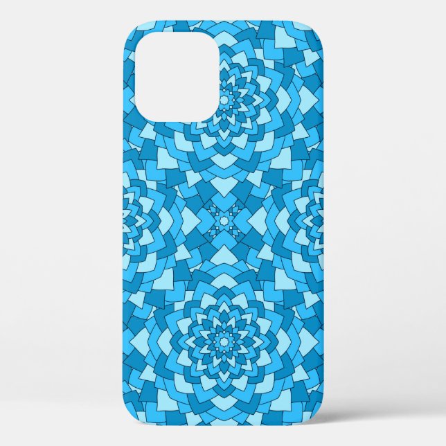 Turquoise blue floral geometric seamless pattern i Case-Mate iPhone case (Back)