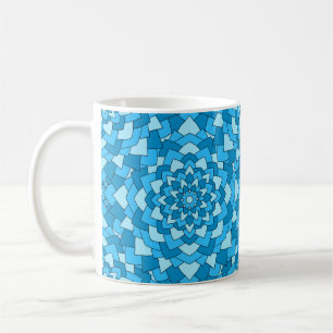 Turquoise blue floral geometric seamless pattern i coffee mug