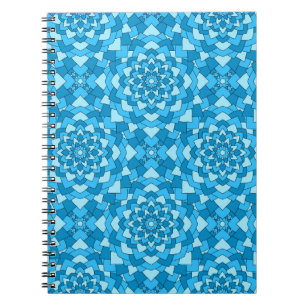 Turquoise blue floral geometric seamless pattern i notebook