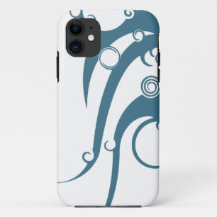 Turquoise Blue Geometric Wave iPhone 11 Case