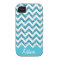 Turquoise Blue Glitter Chevron Name BLING Case