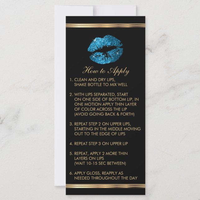 Turquoise Blue Glitter Lip Instructions (Front)
