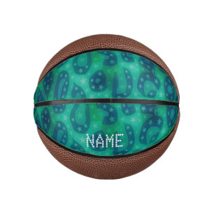 Turquoise Blue Glowing Cheetah Mini Basketball